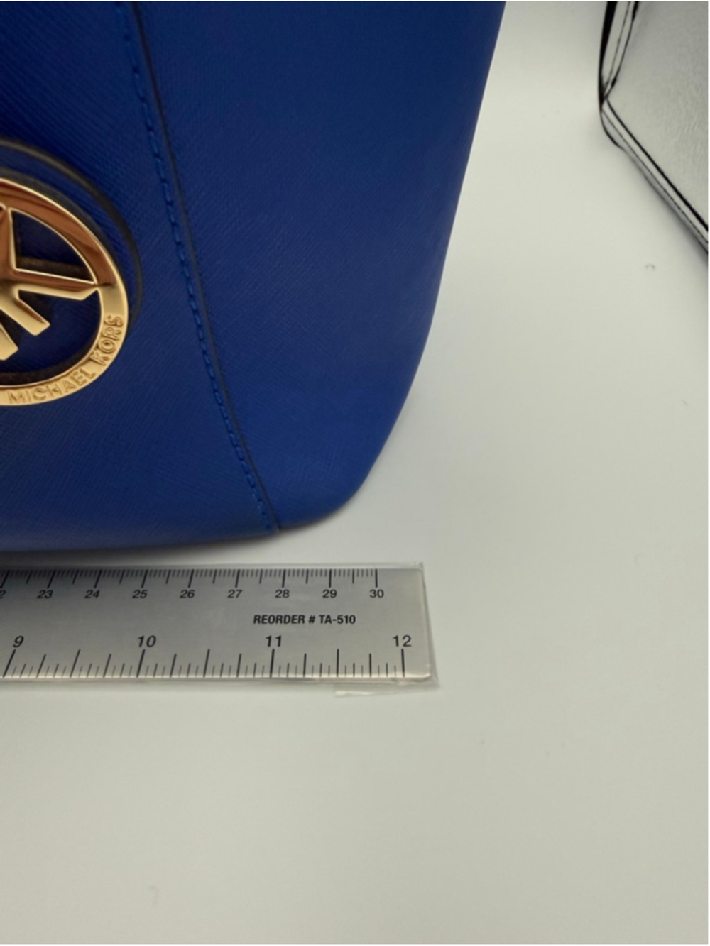 Women's Michael Kors Blue Tote Bag with Gold Hardware - Picture 7 of 10
